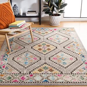 safavieh madison collection area rug - 8' x 10', grey & beige, boho tribal distressed design, non-shedding & easy care, ideal for high traffic areas in living room, bedroom (mad481f)