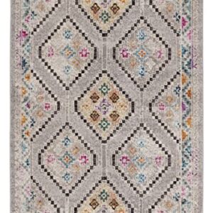 SAFAVIEH Madison Collection Area Rug - 8' x 10', Grey & Beige, Boho Tribal Distressed Design, Non-Shedding & Easy Care, Ideal for High Traffic Areas in Living Room, Bedroom (MAD481F)