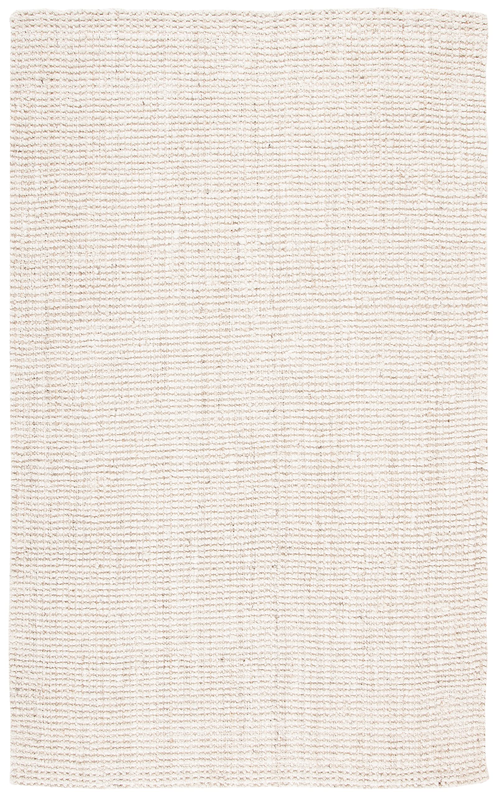 SAFAVIEH Natural Fiber Collection Area Rug - 8' x 10', Bleach & Ivory, Handmade Farmhouse Jute, Ideal for High Traffic Areas in Living Room, Bedroom (NF747B)