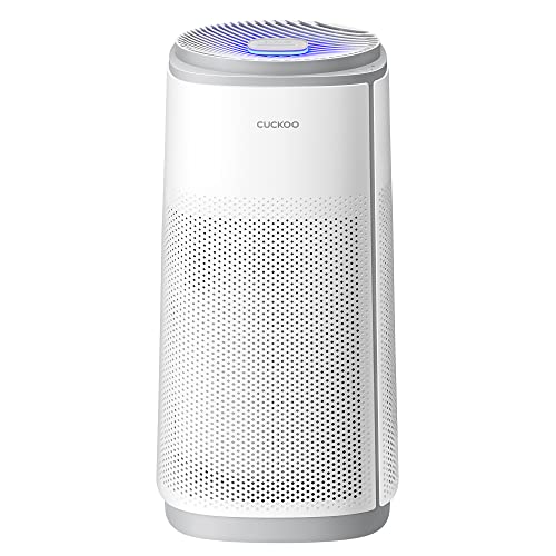 CUCKOO Air Purifier with 5-Stage H13 True HEPA Filter for Large-Sized (470 sq. ft.) Rooms, UV-C, Activated Carbon Filters 99.97% Odors, Smoke, Dust, Pollen, Pet Dander, Modes, White, CAC-K1910FW