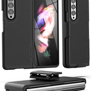 Encased DuraClip for Galaxy Z FOLD-3 Belt Clip Case, Slim Front/Back Cover with Holster (2021 Samsung Z Fold 3)