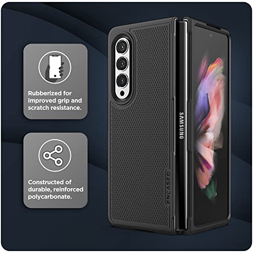 Encased DuraClip for Galaxy Z FOLD-3 Belt Clip Case, Slim Front/Back Cover with Holster (2021 Samsung Z Fold 3)