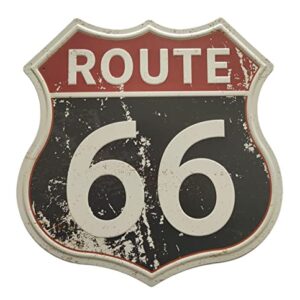 Xerly Route 66 Signs Metal Shop Sign, U.S. 66 High Way Road Tin Garage Wall Decoration 12× 12 Inches… (route02)