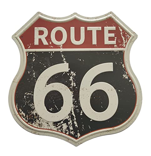 Xerly Route 66 Signs Metal Shop Sign, U.S. 66 High Way Road Tin Garage Wall Decoration 12× 12 Inches… (route02)