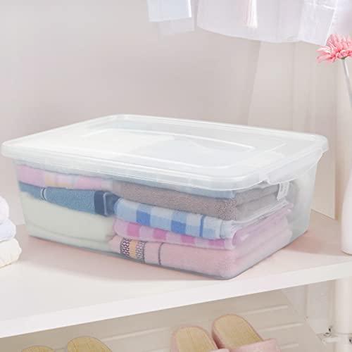 CadineUS 16 Quart Clear Storage Bins, Plastic Tubs with Lids for Storage, 2-Pack