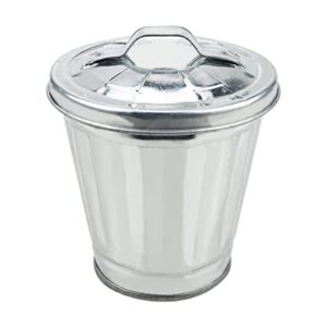doerdo mini desktop wastebasket galvanized trash can, for kitchen countertop, dressing table, mini flower pot, 3.7" x 4.3"