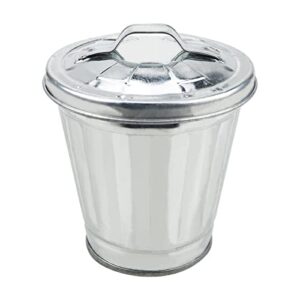 DOERDO Mini Desktop Wastebasket Galvanized Trash Can, for Kitchen Countertop, Dressing Table, Mini Flower Pot, 3.7" x 4.3"