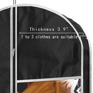 Black Garment Bag With Pockets Hanging Garment Bag Suit Bag Hanging Bags For Clothes Travel Suit Cover Kids Dance Coat Garment Bags For Travel For Women Dress Travel Garment Bag (Medium, Black)