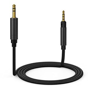 replacement cable for sennheiser hd598 hd558 hd518 hd579 hd599 hd569 hd598 cs, ath-m40x ath-m50x ath-m70x headphones cord, 6.5 feet/2.0 m 3.5mm to 2.5mm headphone audio cable nylon braided wire-black