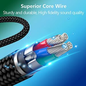 Replacement Cable for Sennheiser HD598 HD558 HD518 HD579 HD599 HD569 HD598 Cs, ATH-M40x ATH-M50x ATH-M70x Headphones Cord, 6.5 Feet/2.0 M 3.5mm to 2.5mm Headphone Audio Cable Nylon Braided Wire-Black