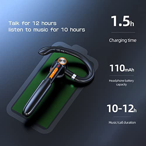 ESSONIO Headphones Bluetooth earpiece Wireless Headphones with mic Cell Phone Noise Canceling earpiece Hands-Free Headset
