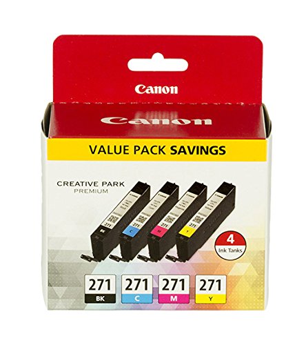 Canon CLI-271 BK/CMY 4 Color Value Pack Compatible to MG6820, MG6821, MG6822, MG5720, MG5721, MG5722, MG7720, TS5020, TS6020, TS8020, TS9020 & CLI-271XL Gray Compatible to TS8020, TS9020 Printers