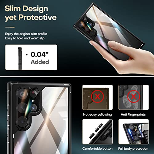 TAURI Shockproof Samsung Galaxy S22 Ultra Case, [Military Grade Protection] S22 Ultra Case, Crystal Clear Soft Slim Protective Silicone Cover Designed for Galaxy S22 Ultra 5G Case 6.8"