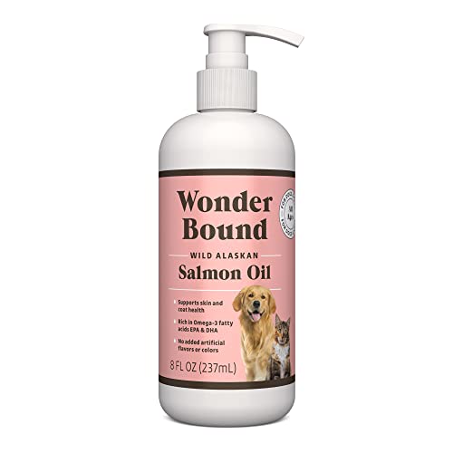 Amazon Brand - Wonder Bound Wild Alaskan Salmon Oil for Dog, Cat, 8 Fl Oz