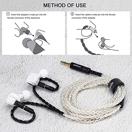 OKCSC 0.78/0.75 Dual Pin Cable to MMCX Male Adaptor Work for 0.78/0.75 2 Pin Cable Connected with Shure se215 se315 SE535 846 425 to DITA Project 71 to FiiO FH1F9 F9PRO to JVC HA-FX850 Black