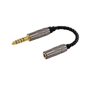 headphone adapter 4.4mm male to 3.5mm female adapter for 3.5mm cable connected to balanced 4.4mm player device high stereo audio converter ofc cable with gold-plated plug 6 inch length extension cord