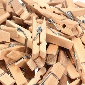 U-M 50Pcs Small Size 30Mm Mini Natural Wooden Clips Multifunction Craft Decoration Clips Photo Paper Peg Clothespin Useful