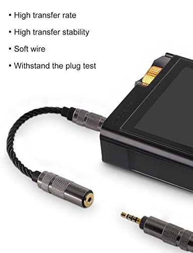 Headphone Adapter 2.5mm Male to 4.4mm Female Adapter for 4.4mm Cable Connected to Balanced 2.5mm Player Device High Stereo Audio Converter OFC Cable with Gold-Plated Plug 6 inch Length Extension Cord