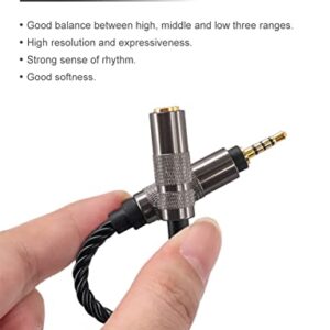 Headphone Adapter 2.5mm Male to 4.4mm Female Adapter for 4.4mm Cable Connected to Balanced 2.5mm Player Device High Stereo Audio Converter OFC Cable with Gold-Plated Plug 6 inch Length Extension Cord