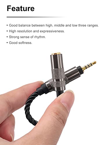 Headphone Adapter 2.5mm Male to 4.4mm Female Adapter for 4.4mm Cable Connected to Balanced 2.5mm Player Device High Stereo Audio Converter OFC Cable with Gold-Plated Plug 6 inch Length Extension Cord