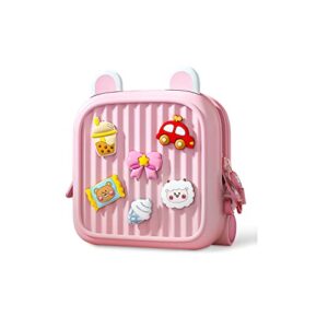 kusarko cute toddler backpack mini backpack lightweight preschool backpack small backpack for kids gifts for little girls (pink)