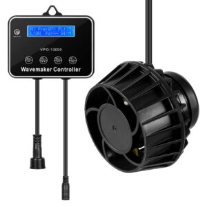 jerepet 3400gph aquarium wave maker dc 24v powerhead with magnetic mounting wavemaker with controller and led display circulation pump for 40-180 gallon tank (3400gph) black