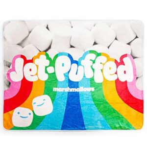 Jet-Puffed Marshmallows Plush Fleece Throw Blanket | Soft Polyester Cover For Sofa and Bed, Cozy Home Decor Room Essentials | Cute Gifts and Collectibles | 45 x 60 Inches