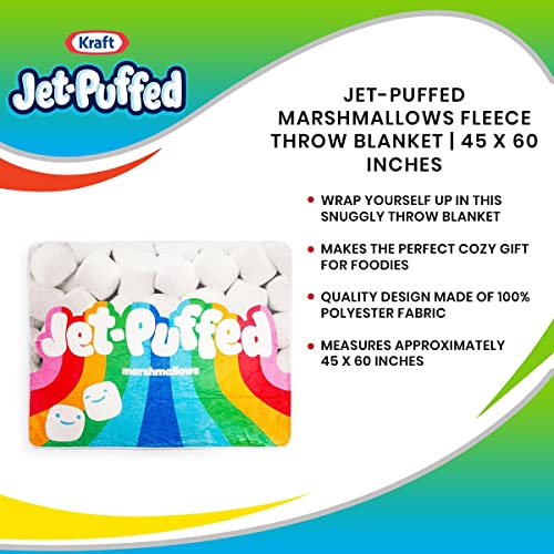 Jet-Puffed Marshmallows Plush Fleece Throw Blanket | Soft Polyester Cover For Sofa and Bed, Cozy Home Decor Room Essentials | Cute Gifts and Collectibles | 45 x 60 Inches