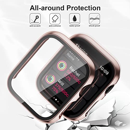 6 Pack Case for Apple Watch Series SE/6/5/4 40mm with Tempered Glass Screen Protector, Colaxuyi Hard PC Case Ultra-Thin Anti-Scratch Cover Protective Bumper for iwatch SE/6/5/4 40mm Accessories