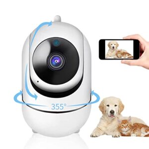 qiocobo smart wifi indoor security camera for home pet dog cat camera, 2 way audio voice interaction, motion detection night vision (yc-m1)