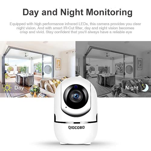 Qiocobo Smart WiFi Indoor Security Camera for Home Pet Dog Cat Camera, 2 Way Audio Voice Interaction, Motion Detection Night Vision (YC-M1)