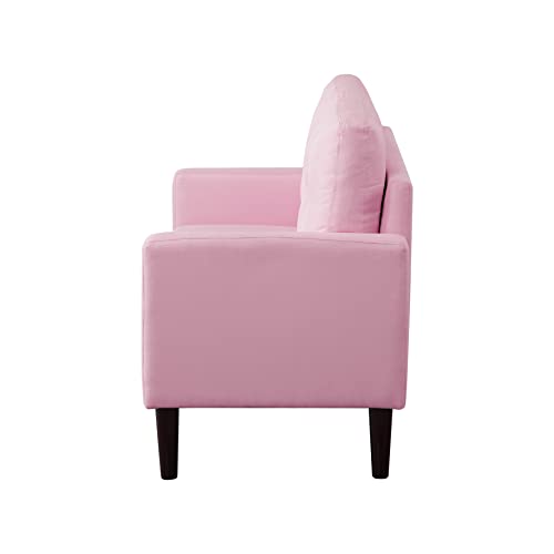 Msaleen Small Sofa Mini Couch Loveseat – Pink Couch Accent Sofa Button Tufted Couch, Mid Century Small Loveseat 2-Seater Contemporary 52" Modern Sofas Mini Couches for Small Spaces Pink Minisofa