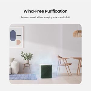 SAMSUNG BESPOKE Cube Air Purifier, Odor Eliminator, Home System w/ HEPA Filtration, 360 Degree Purification, Pet Mode, Smart Control, Traps Dust, AX350A9350N, Grey