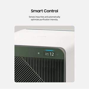 SAMSUNG BESPOKE Cube Air Purifier, Odor Eliminator, Home System w/ HEPA Filtration, 360 Degree Purification, Pet Mode, Smart Control, Traps Dust, AX350A9350N, Grey