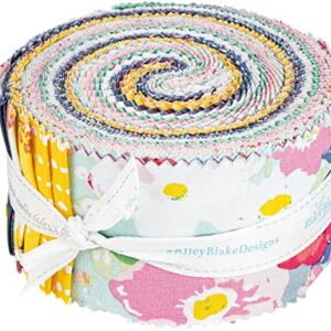 Minki Kim Misty Morning Rolie Polie 40 2.5-inch Strips Jelly Roll Riley Blake Designs RP-11580-40