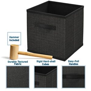 12 Cube Storage Organizer, Black Storage Cubes Organizer Shelves, Sturdy Cubbies Storage Shelves with Cube Storage Organizer Bins, DIY Cube Shelf Organizer for Bedroom, Playroom, Office, & Dorm