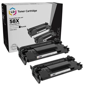 ld products compatible toner cartridge replacement / compatible with hp 58x / cf258x hy (black, 2pk with chip) for laserjet pro m404dn m404dw m404n mfp m428fdn mfp m428fdw new working chip installed