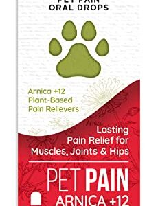 T-Relief Pet Pain Relief Drops Arnica +12 Powerful Natural Medicines Help Reduce Muscle Joint & Hip Pain Soreness Stiffness Injuries in Dogs & Cats - Fast-Acting Soother - 1.69 oz