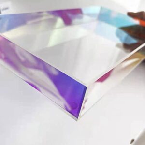 Lemonadeus Acrylic Tray Iridescent Makeup Tray Acrylic Bathroom Tray Lucite Tray Holographic Decor Tray Rainbow Tray (Rainbow)