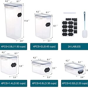 OFODE Airtight Food Storage Containers 20 Pices BPA Free Plastic Kitchen Pantry Organization and Storage for Sugar Flour Snack Cereal with Fliplock Lids Include Labels Freezer and Dishwasher Safe