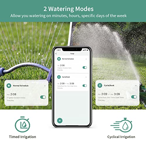 Bluetooth Sprinkler Timer, Diivoo Smart Water Timer for Garden Hose, Up to 20 Separate Watering Schedules, Rain Delay and Manual Watering