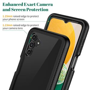 seacosmo for Samsung A13 5G Case, Full Body Shockproof Cover [with Built-in Screen Protector] Slim Fit Heavy Duty Lightweight Bumper Protective Phone Case for Samsung Galaxy A13 6.5 Inch - Black/Clear