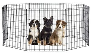 bestpet 30 inch dog playpen dog fence metal wire portable pet playpen dog pen indoor outdoor exercise pen for dogs cats dog gates with doors dog crate kennel cage, black