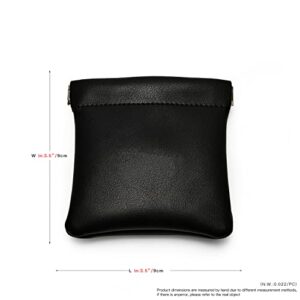 Woodten PU Leather Jewelry Travel Bag Leather Jewelry Pouch Christmas,Wedding Party Favor Gift Bag (S, Black)