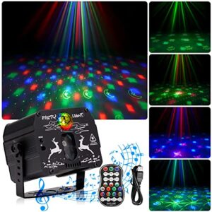 upgraded party lights with aurora effect, stage and dj lights club disco, projector strobe light with remote control sound activated for gift birthday festival party show decoration