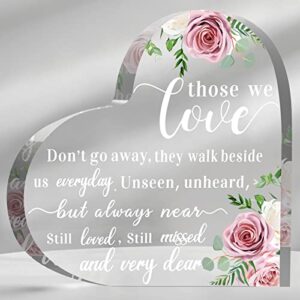 sympathy gift bereavement gift arylic heart in memorial of loved one gifts, loss of father, loss of mother condolence gift for table remembrance decorations（6 x 6 x 0.6 inch）