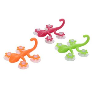 SANGHAI 1 Pcs Bathroom Hanger Gecko Powerful Plastic Four Suction Cups Hook Wall Hanger Decoration Bathroom Random