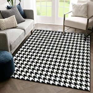 indoor/outdoor area soft rug black and white houndstooth tartan seamless tile monochrome high floor rugs table chair mats home living room coffee table non-slip carpet home decoration gifts