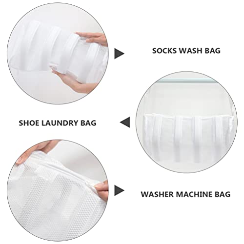 SOLUSTRE Mesh Laundry Bags 3 Pcs Shoes Wash Bags Sneaker Mesh Washing Bag Travel Shoes Bag Keep Cloth Shape in The Washer for Shoes Socks Home Dorm Supplies Portable Dryer