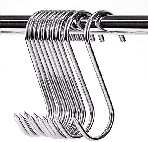 jeoyswe Meat Hook (4inch 4mm) Smoker Hooks Stainless Steel 304, Meat Hooks Processing for Sausage, Beef ,Bacon, Poultry, Deer, Moose